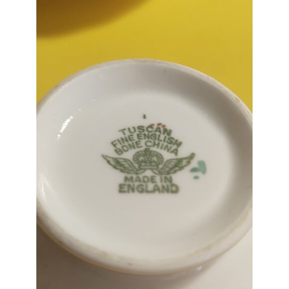 Vintage Tuscan England Gardenia Hand Painted Teacup and Saucer - Picture 10 of 14